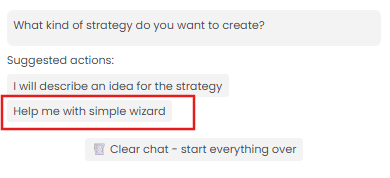 Wizard or text choice